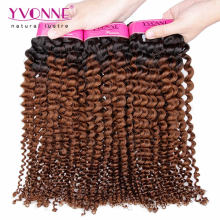 Two Tone Color Kinky Curly Ombre Brazilian Hair